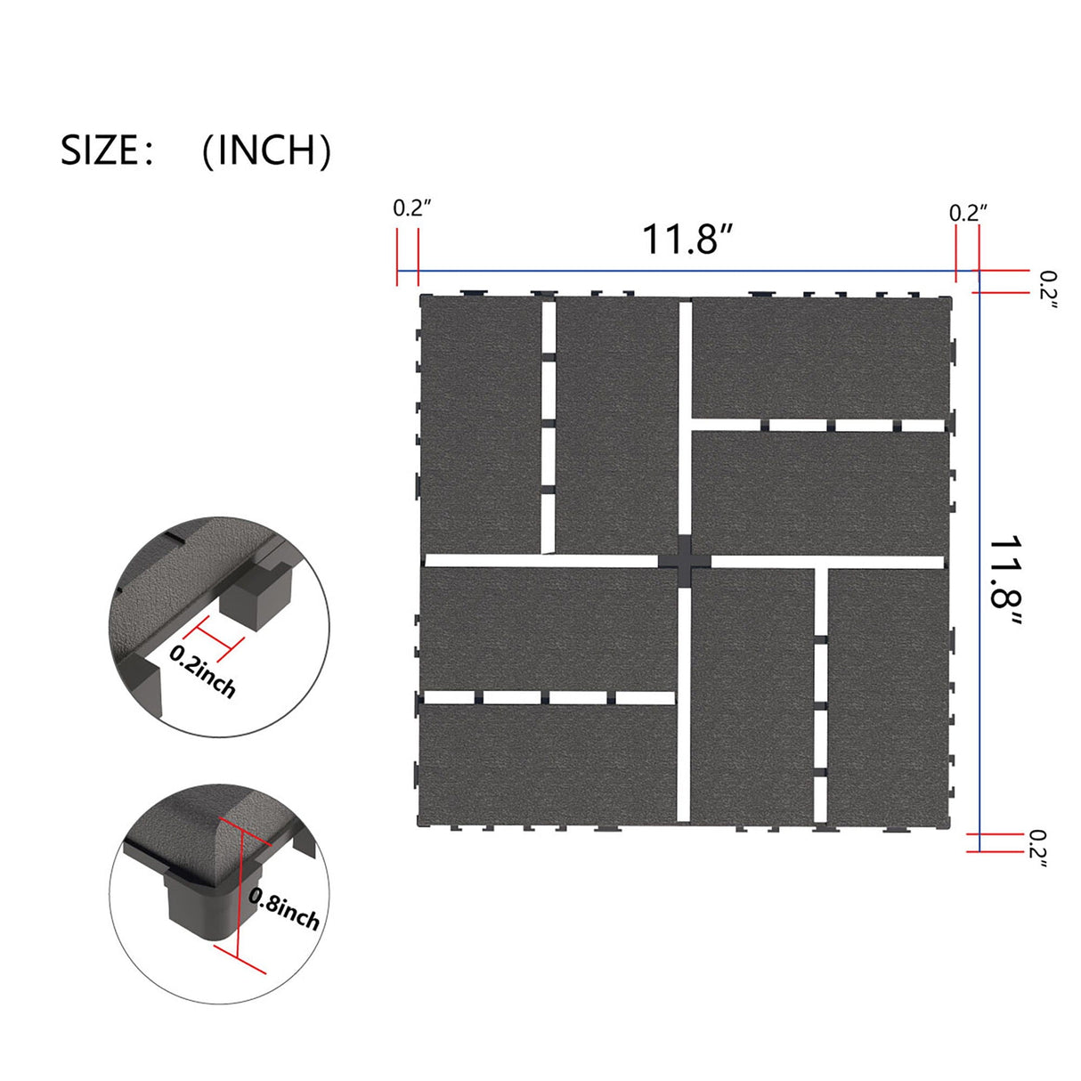 Plastic Interlocking Deck Tiles Patio Deck Tiles Waterproof Outdoor Use by Couch.com