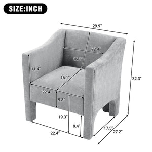 Barrel Accent Chair With Enclosed Arms