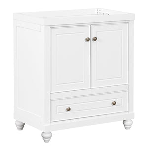 Bathroom Vanity Without Sink, Base Only, Cabinet With Doors And Drawer, Solid Frame And MDF Board - White by Couch.com