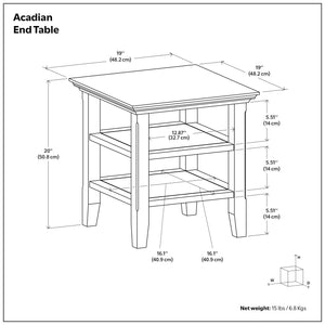 Acadian - End Table - Warm Walnut Brown