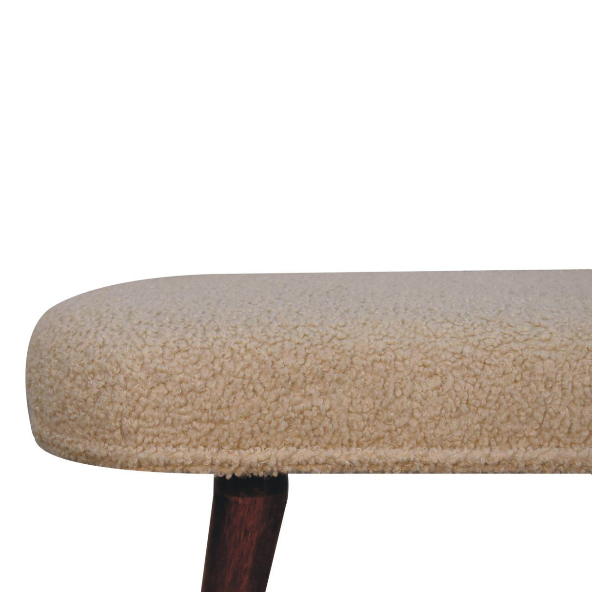 Couch.com Boucle Nordic Bench Honey Caramel, Fabric Construction, Beige Finish by Couch.com