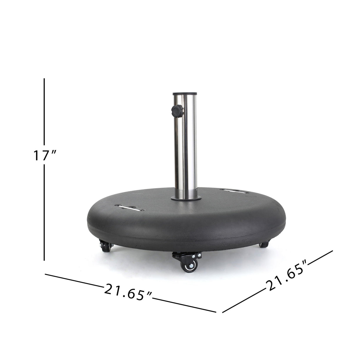 Wheelie Round Umbrella Base With Stainless Steel Holder