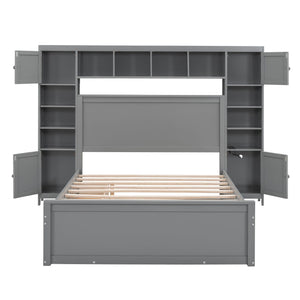Bed With All In One Cabinet, Shelf And Sockets, Trundle by Couch.com