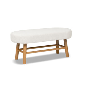 Fuji - Upholstered Bedroom Accent Bench With Natural Legs - Ivory White by Couch.com