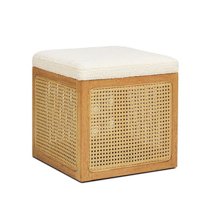 Nina - Elegant Design Cane Webbing Cube Ottoman by Couch.com