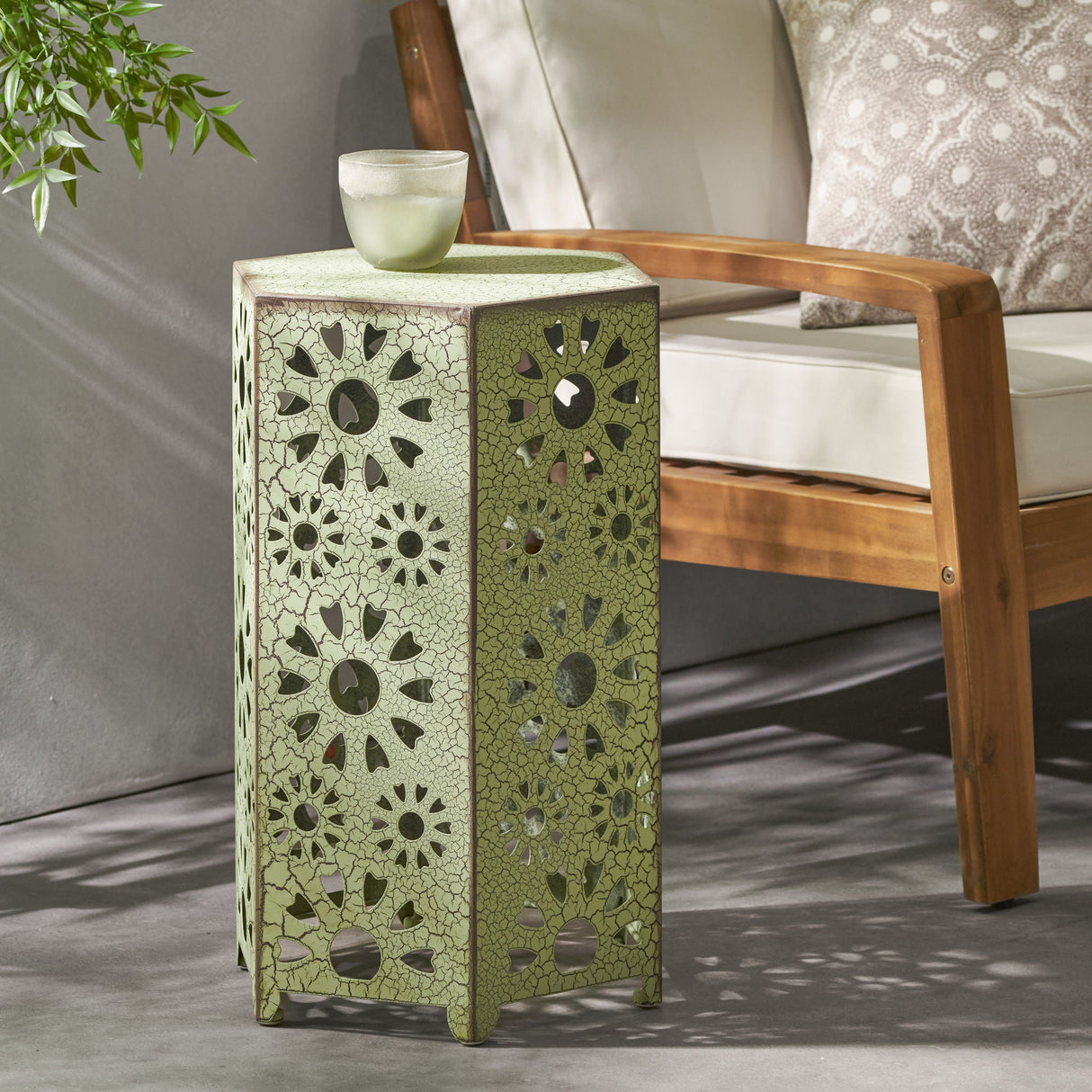 Galore - Side Table With Sunburst Cut Out Design by Couch.com