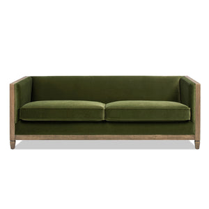 Georgia - Cane Tuxedo Sofa - Olive Green by Couch.com