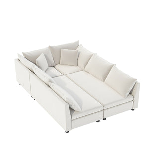 Modular Sectional Bed Couch Set With Pillows Free Combination, Minimalist Style Oversized 6 Seat Convertible Sofa by Couch.com