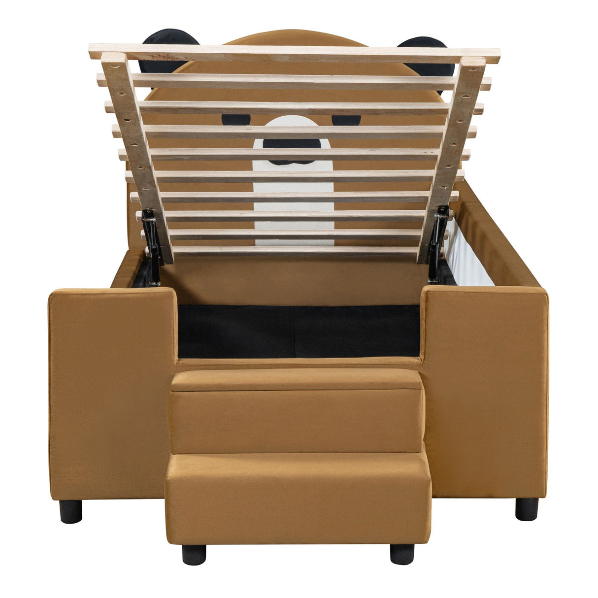 Upholstered Daybed With Bear Shaped Headboard, Hydraulic System And Breathable Mesh Fence by Couch.com