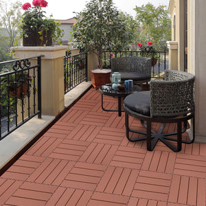 Plastic Interlocking Deck Tiles, Waterproof All Weather Use by Couch.com
