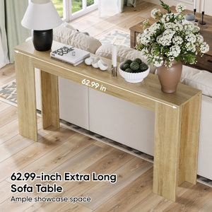 Farmhouse Style Oak-Colored Extra-Long Console Table