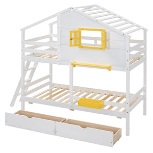 Bunk Bed With Playhouse Roof And Window by Couch.com