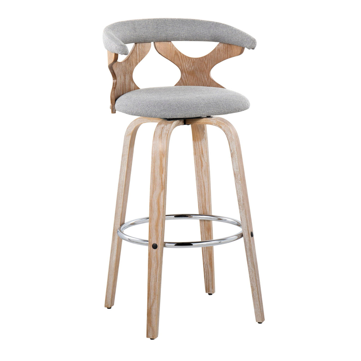 Gardenia - Contemporary Fixed Height Barstool With Swivel With Round Footrest (Set of 2) by Couch.com