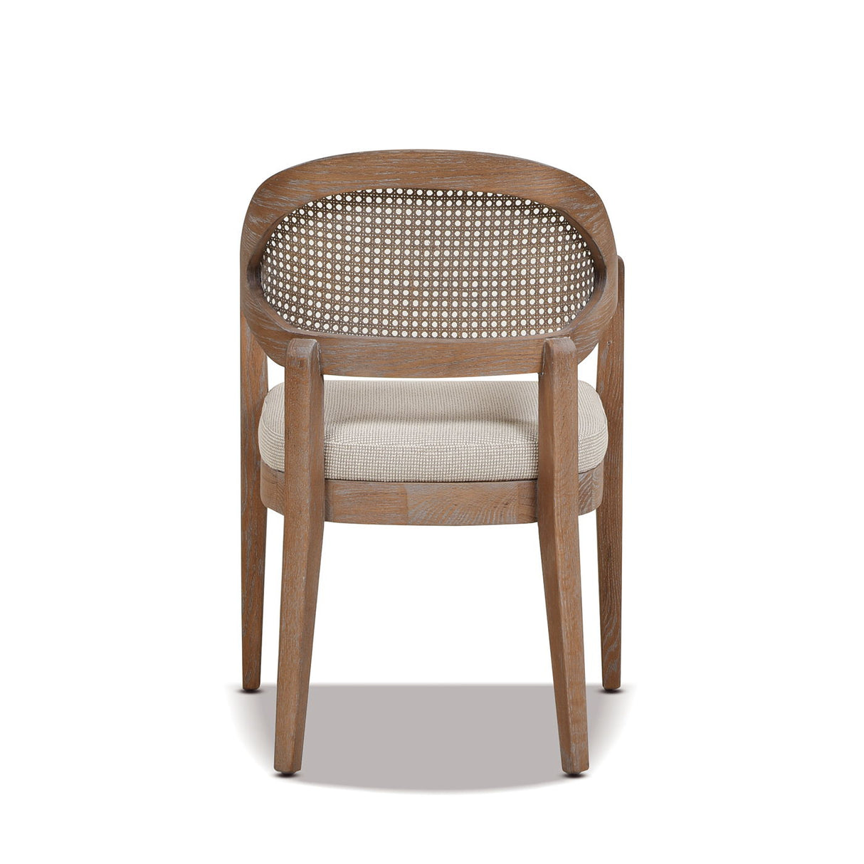 Americana - Mid-Century Modern Cane Back Dining Chair Textured Weave - Taupe Beige by Couch.com