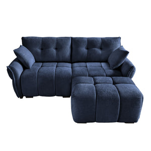 Elegant Sofa Set With Ottoman And Pillows, Textured Chenille, High Resilience Cushions by Couch.com