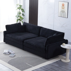 2 Throw Pillows, Four Backrests, Opening Up A New Style For The Living Room's Casual Area - Black by Couch.com