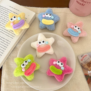 Girly Heart Plush Duckbill Clip