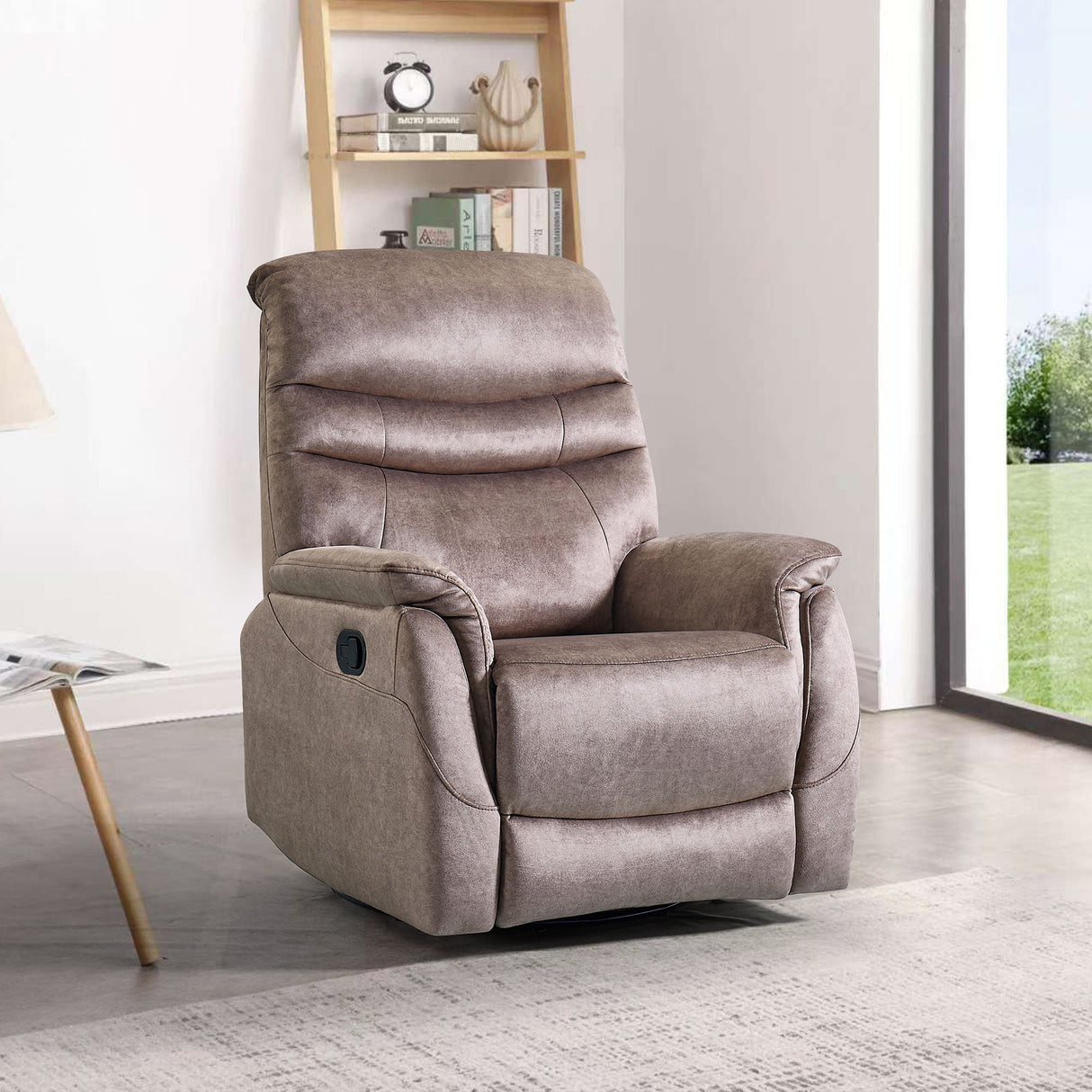 Rocking Swivel Recliner Chair For Living Room, 360 Degree Swivel, Adjustable Modern Reclining Chair, Classic And Traditional Recliner Sofa With Lumbar Support - Dark Gray by Couch.com