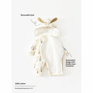 Thickened New Years Day Onesie With A Hood For Outdoor Wear