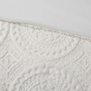 Full/Queen Embroidered Medallion Faux Fur Ultra Plush Comforter Mini Set
