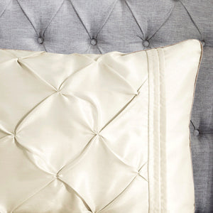 7 Piece Tufted Comforter Set Ivory Full