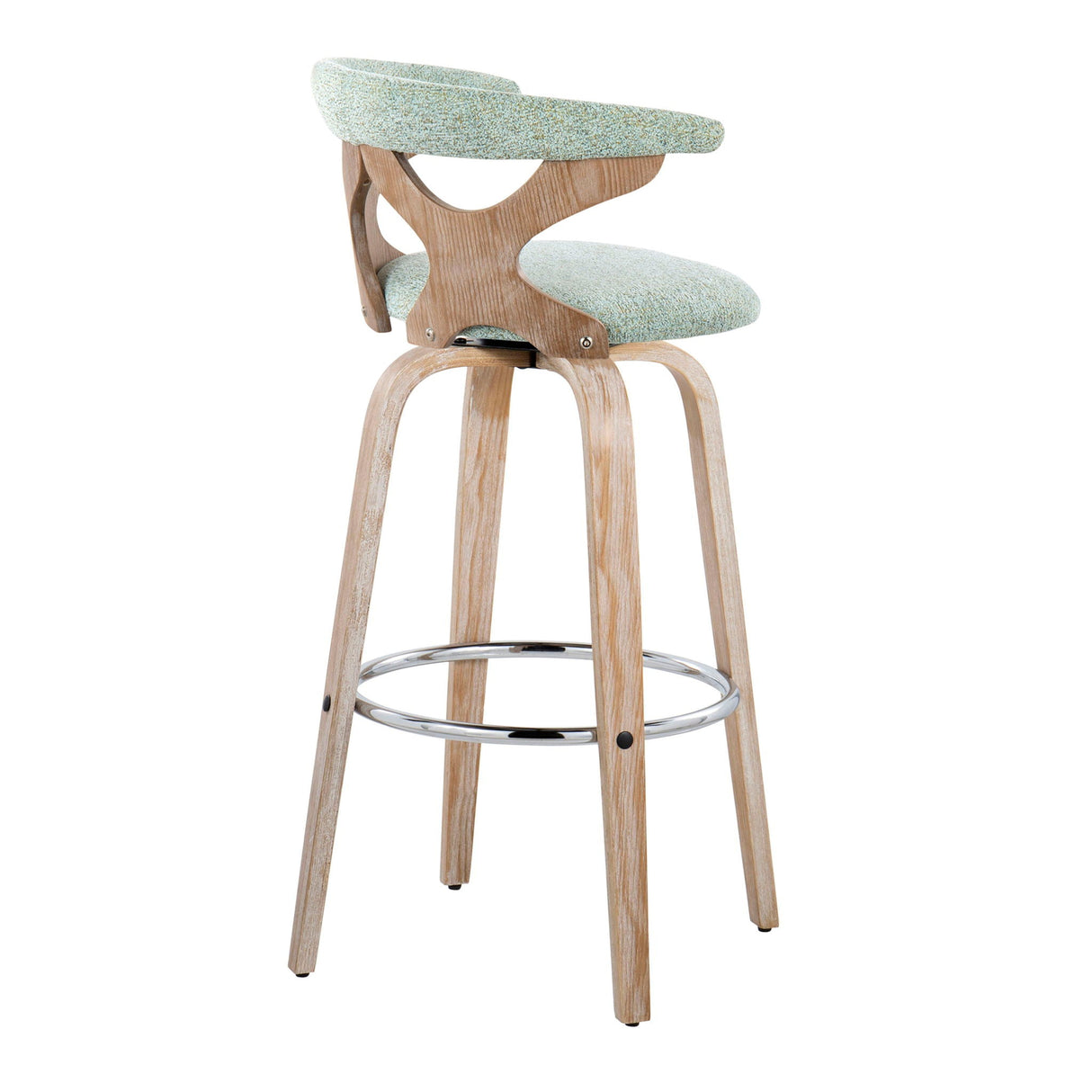 Gardenia - Contemporary Fixed Height Barstool With Swivel With Round Footrest (Set of 2) by Couch.com