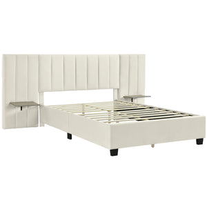 Upholstered Platform Bed With Big Headboard by Couch.com