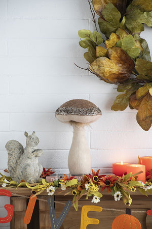 Mushroom Holiday Ornament, For Harvest Festival Fall Festival & Thanksgiving Table Decorations (Set of 2) - Beige / Light Brown by Couch.com