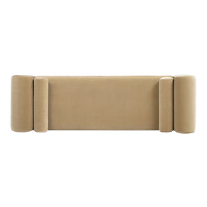 Mason - Arched Arm Bench With Bolster Pillows - Camel Brown Beige by Couch.com