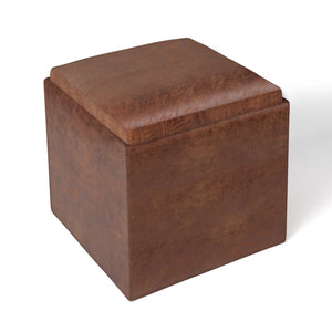 Rockwood - Upholstered Cube Storage Ottoman With Tray by Couch.com