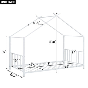 Metal House Platform Bed With Modern Design And Durable Frame
