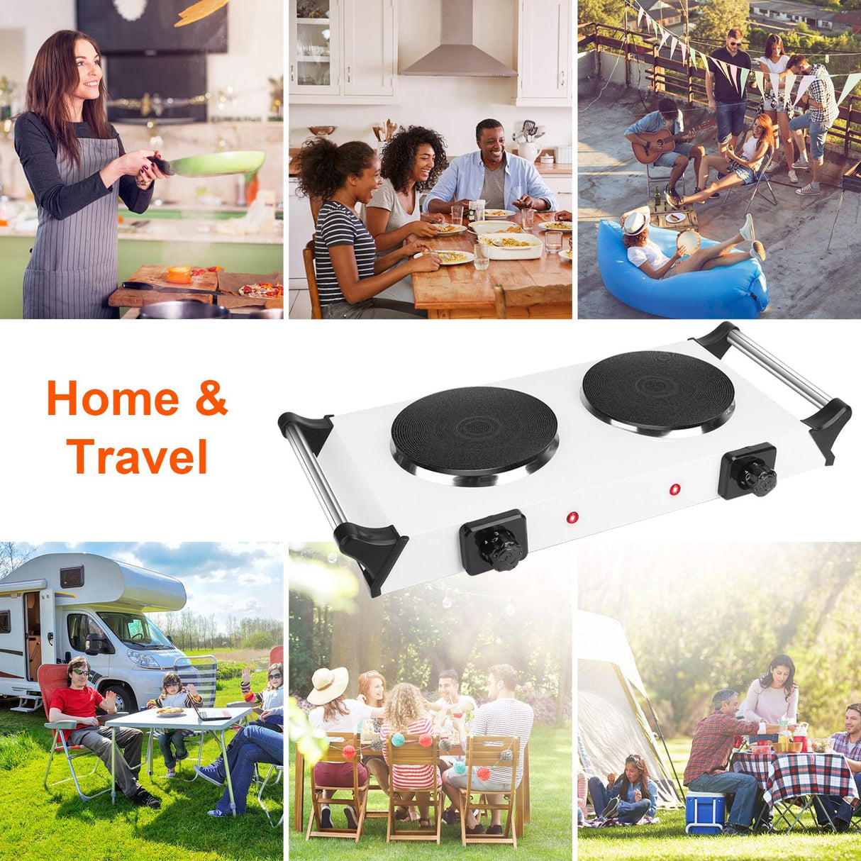 000W Electric Dual Burner by DirectDeals