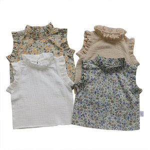 Girls' Summer Baby Floral Vest T-shirt