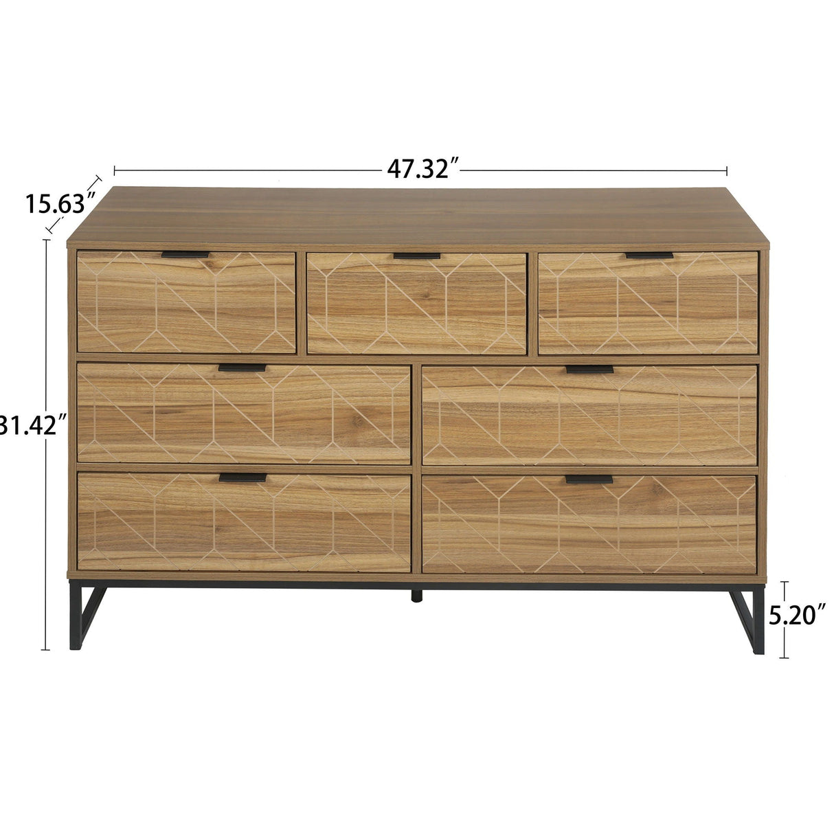 Modern 7 Drawer Dresser Cabinet - Walnut by Couch.com