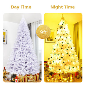 6' / 7.5' / 9' Hinged Artificial Christmas Tree with Metal Stand-7.5 ft