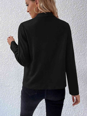 Classic Minimalist Collared Long Sleeve Jacket for Women – Minimalist & Lightweight Everyday Outerwear