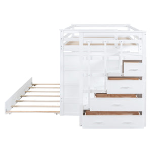 Bunk Bed With Twin Size Trundle And Staircase by Couch.com