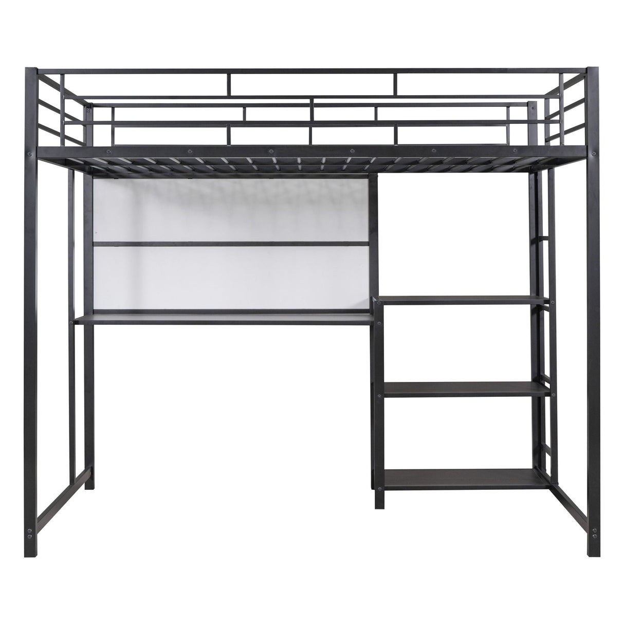 Metal Loft Bed With Desk, 3 Shelves And Ladder by Couch.com
