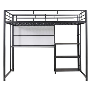 Metal Loft Bed With Desk, 3 Shelves And Ladder by Couch.com