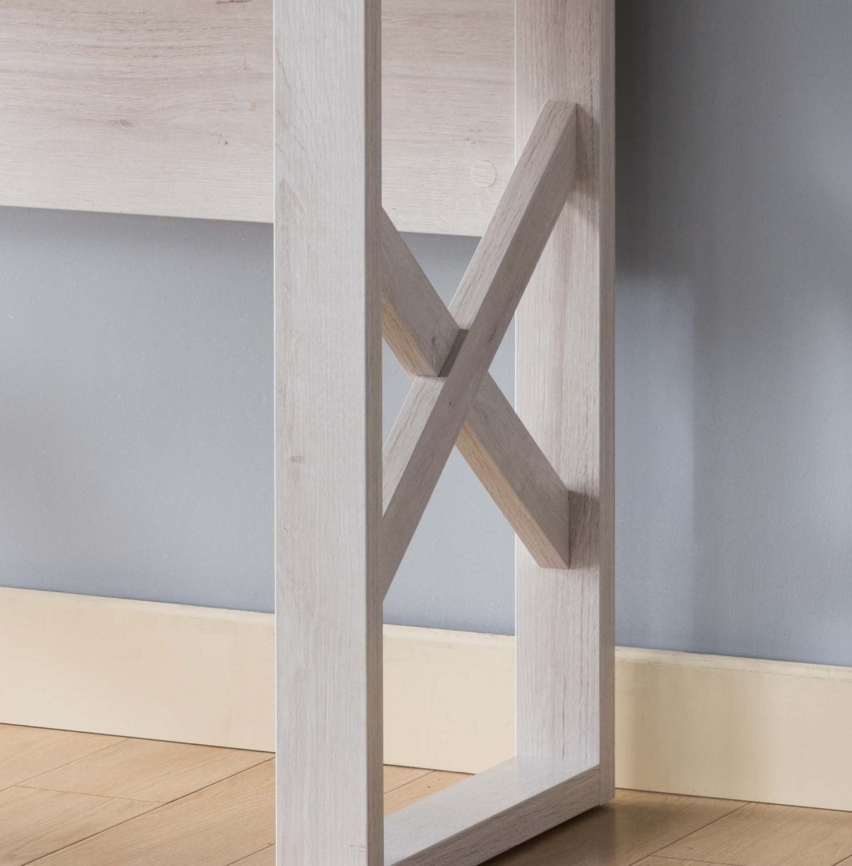 Writing Desk Laptop Table Desk Work Table - White Oak / White Wash Cream by Couch.com