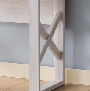 Writing Desk Laptop Table Desk Work Table - White Oak / White Wash Cream by Couch.com