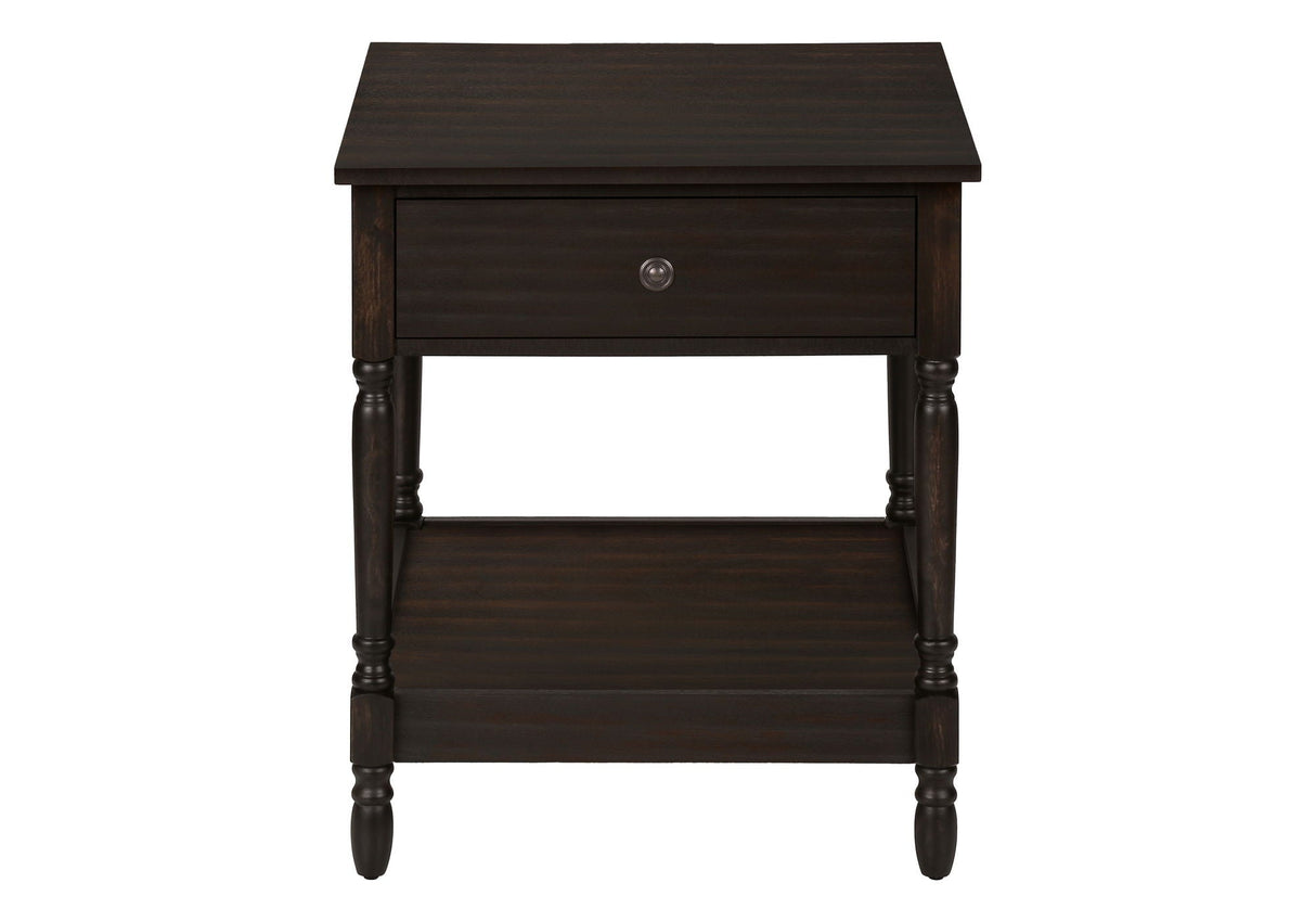 Accent - Table, 2 Tier, Square, Traditional - Walnut by Couch.com