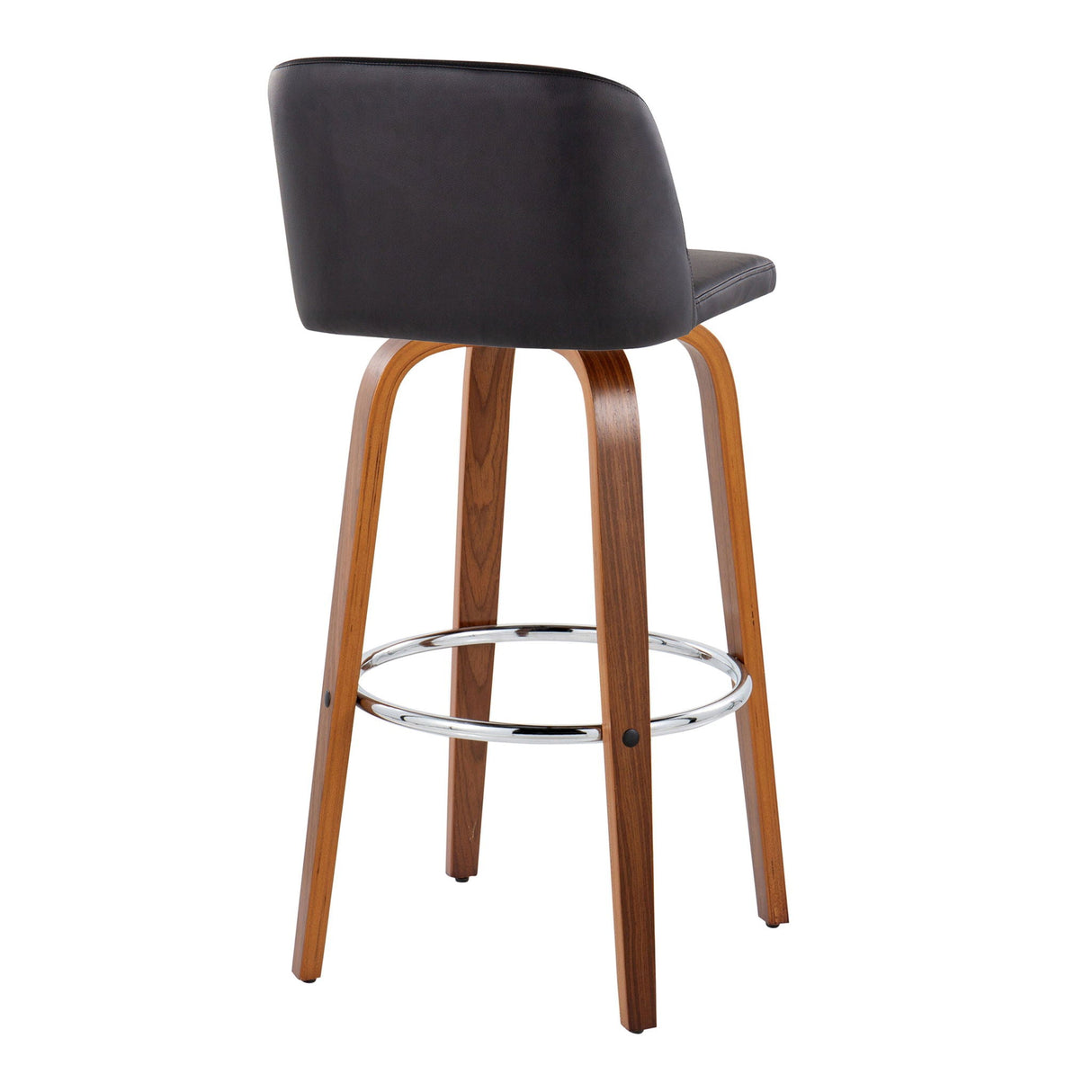 Toriano - Mid Century Modern Fixed Height, Barstool With Swivel With Round Footrest (Set of 2) by Couch.com