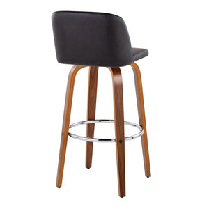 Toriano - Mid Century Modern Fixed Height, Barstool With Swivel With Round Footrest (Set of 2) by Couch.com