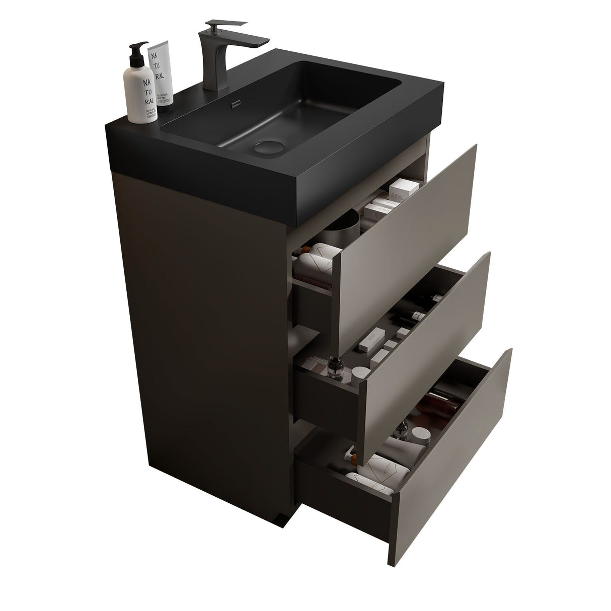 Alice - Bathroom Vanity With Sink, Large Storage Freestanding Bathroom Vanity For Modern Bathroom, One-Piece Sink Basin Without Drain And Faucet by Couch.com