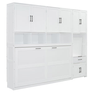 Murphy Wall Bed With Closet, Drawers & Desk by Couch.com