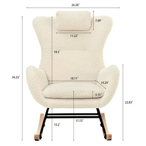 Rocking Chair Nursery Teddy Upholstered Rocker Glider Chair