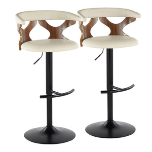Gardenia - Contemporary Adjustable Barstool, Swivel With Rounded T Footrest (Set of 2) by Couch.com