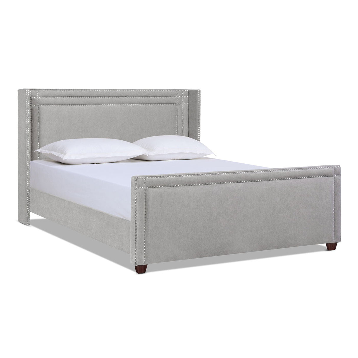 Elle - Wingback Upholstered King Bed - Silver Gray by Couch.com