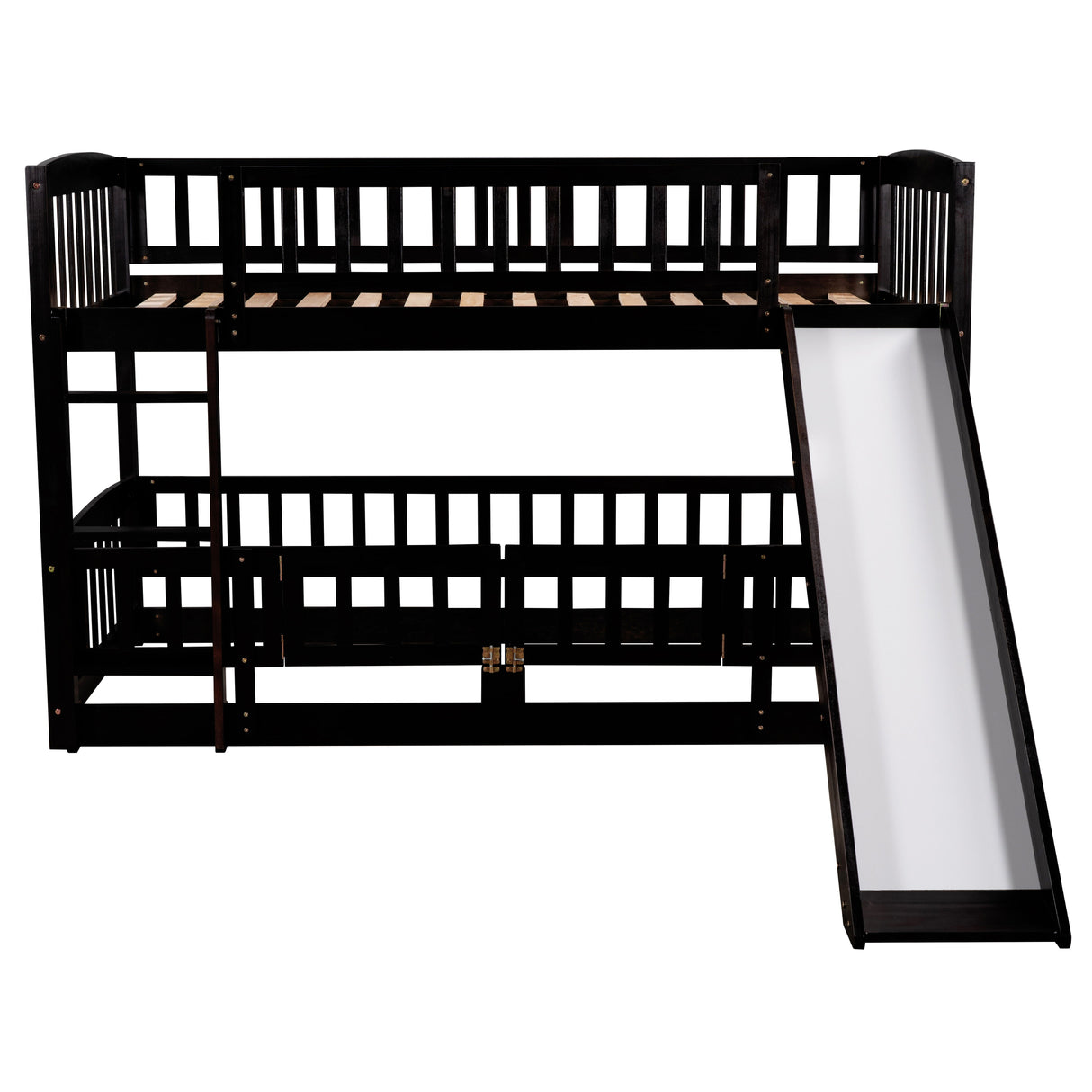 Low Bunk Bed With Slide, Fence And Ladder by Couch.com